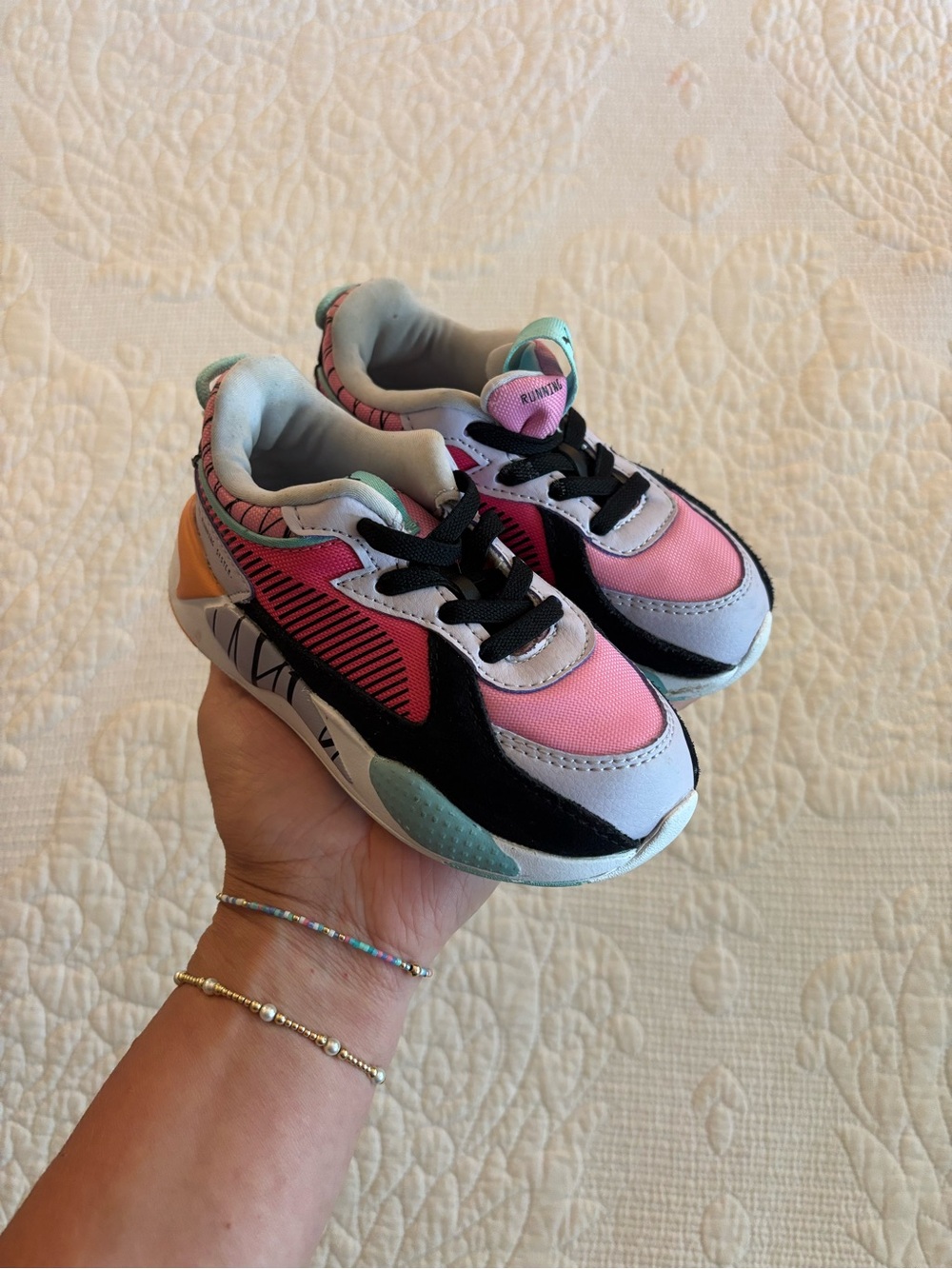 Puma RS Spring Kids Pink Multi-Color Athletic Sneakers - Casual Running Shoes